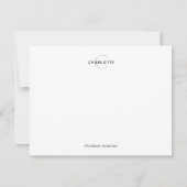 Simple Modern Black Gray Typography Monogram Notitiekaartje (Voorkant)