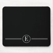 Simple Modern Black Monogram Mousepad Muismat (Voorkant)