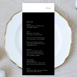 Simple Modern Black Stripe Monogram Weddenschap Me Menu