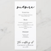 Simple Modern Black Typography Winter Wedding Menu (Voorkant)