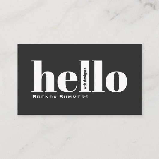 Simple Modern Black & White Background  Visitekaartje (Voorkant)