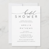 Simple Modern Black & White Bridal Shower Kaart (Voorkant)