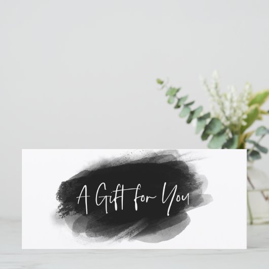 Simple Modern Black White Certificate Gift Kaart (Staand voorkant)