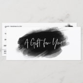 Simple Modern Black White Certificate Gift Kaart (Voorkant / Achterkant)