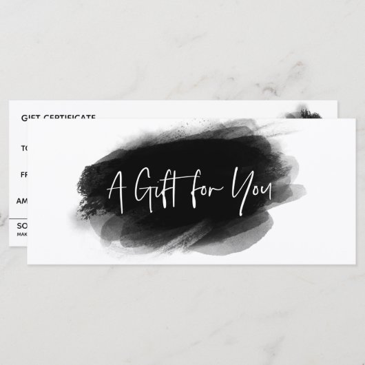 Simple Modern Black White Certificate Gift Kaart (Voorkant / Achterkant)