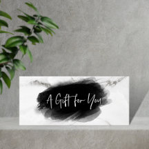 Simple Modern Black White Certificate Gift Kaart