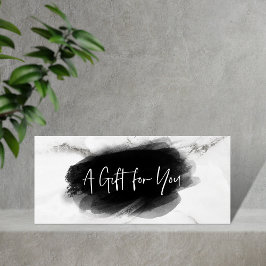 Simple Modern Black White Certificate Gift Kaart