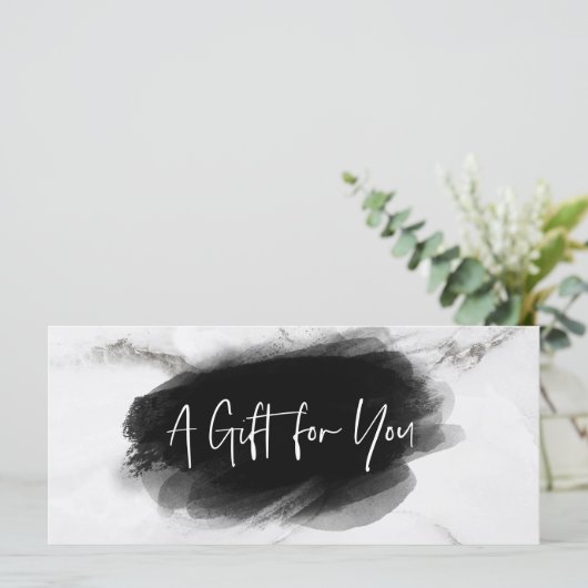 Simple Modern Black White Certificate Gift Kaart (Staand voorkant)