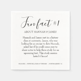 Simple Modern Black White Fact 1 Wedding Napki Servet