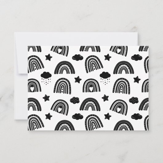 Simple Modern Black White Rainbow-advies voor moed Notitiekaartje (Achterkant)