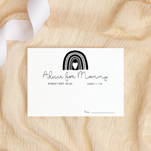 Simple Modern Black White Rainbow-advies voor moed Notitiekaartje