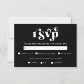 Simple Modern Black & White RSVP Card Kaartje (Voorkant)