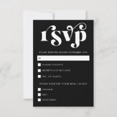 Simple Modern Black & White RSVP Card Kaartje (Voorkant)
