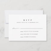 Simple Modern Black & White Wedding RSVP-Kaart RSVP Kaartje (Voorkant)