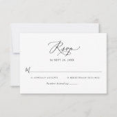 Simple Modern Black & White Wedding RSVP-Kaart RSVP Kaartje (Voorkant)