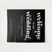 Simple Modern Black & White Wedding Welcome Wandkleed (Voorkant (horizontaal))