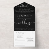 Simple Modern Black & White Weduwfoto All In One Uitnodiging (Binnen)