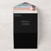 Simple Modern Black & White Weduwfoto All In One Uitnodiging (Buitenkant)