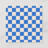 Simple Modern Blue Checkerboard Your Logo Custom Vierkante Visitekaartje (Achterkant)