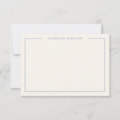 Simple Modern Blue Floral Flat Note Card Notitiekaartje (Voorkant)