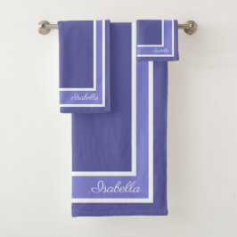 Simple Modern Blue Irish Bad Handdoek