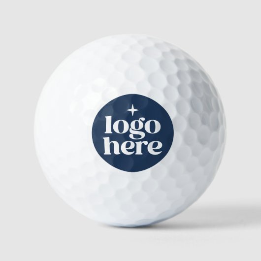 Simple Modern Blue Logo Golfballen (Voorkant)