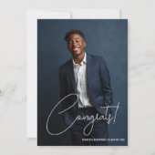 Simple Modern Blue Photo 2026 Graduation Party Kaart (Voorkant)