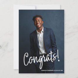 Simple Modern Blue Photo 2026 Graduation Party Kaart