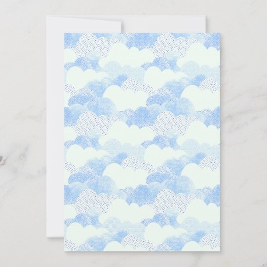 Simple Modern Blue Sky Clouds Baby shower Kaart (Achterkant)