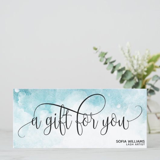 Simple Modern Blue waterverf sky Gift Kaart (Staand voorkant)