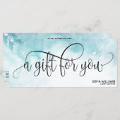 Simple Modern Blue waterverf sky Gift Kaart (Voorkant / Achterkant)