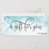 Simple Modern Blue waterverf sky Gift Kaart (Voorkant)