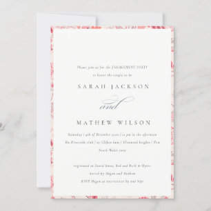 Simple Modern Blush Paisley Typography Verloving Kaart