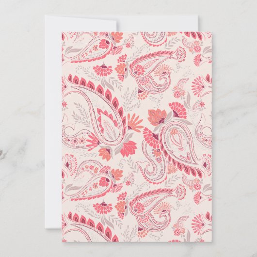 Simple Modern Blush Paisley Typography Verloving Kaart (Achterkant)