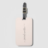 Simple Modern Blush Pink Elegant Bagagelabel (Voorkant (verticaal))