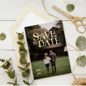 Simple Modern Boho | De foto bewaart de Datum Folie Uitnodiging