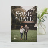 Simple Modern Boho | De foto bewaart de Datum Save The Date (Staand voorkant)