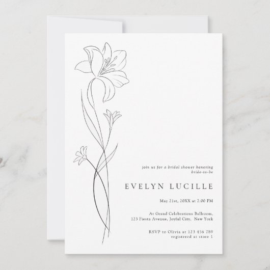 Simple Modern Boho Floral Bridal Shower Kaart (Voorkant)