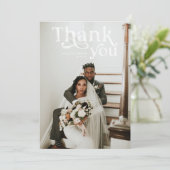 Simple Modern Boho | Foto bruiloft Hartelijk dank Bedankkaart (Staand voorkant)