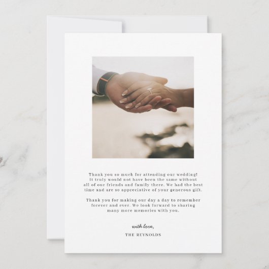 Simple Modern Boho | Foto bruiloft Hartelijk dank Bedankkaart (Achterkant)