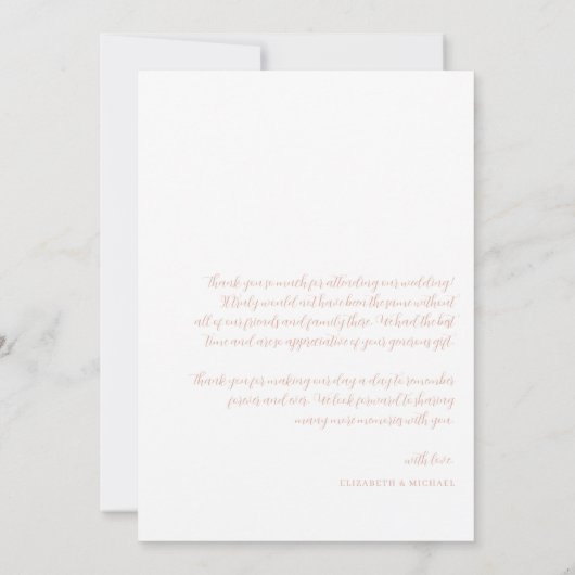 Simple Modern Boho | Foto bruiloft Hartelijk dank Bedankkaart (Achterkant)