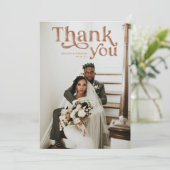 Simple Modern Boho | Foto bruiloft Hartelijk dank Bedankkaart (Staand voorkant)