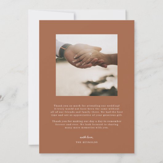 Simple Modern Boho | Foto bruiloft Hartelijk dank Bedankkaart (Achterkant)