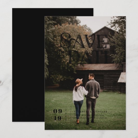 Simple Modern Boho | Foto Save the Date (Voorkant / Achterkant)