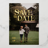 Simple Modern Boho | Foto Save the Date Folie Uitnodiging (Voorkant)