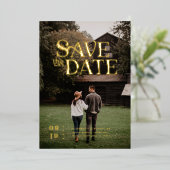 Simple Modern Boho | Foto Save the Date Folie Uitnodiging (Staand Voorkant)