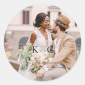Simple Modern Boho | Trouwfoto Ronde Sticker (Voorkant)