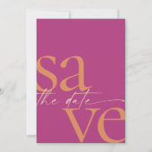 Simple Modern Bold Photo Magenta Oranje Save The Date (Voorkant)