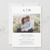 Simple Modern Branch Botanical Photo Wedding Kaart (Voorkant)