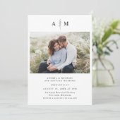 Simple Modern Branch Botanical Photo Wedding Kaart (Staand voorkant)